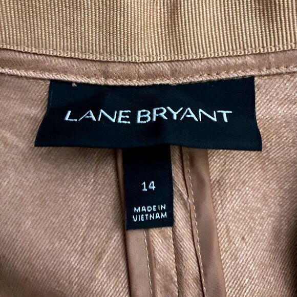 Lane Bryant Ramie‎ Blend Blazer Orange Lightweight Button Front Plus Size 14 - Picture 5 of 6